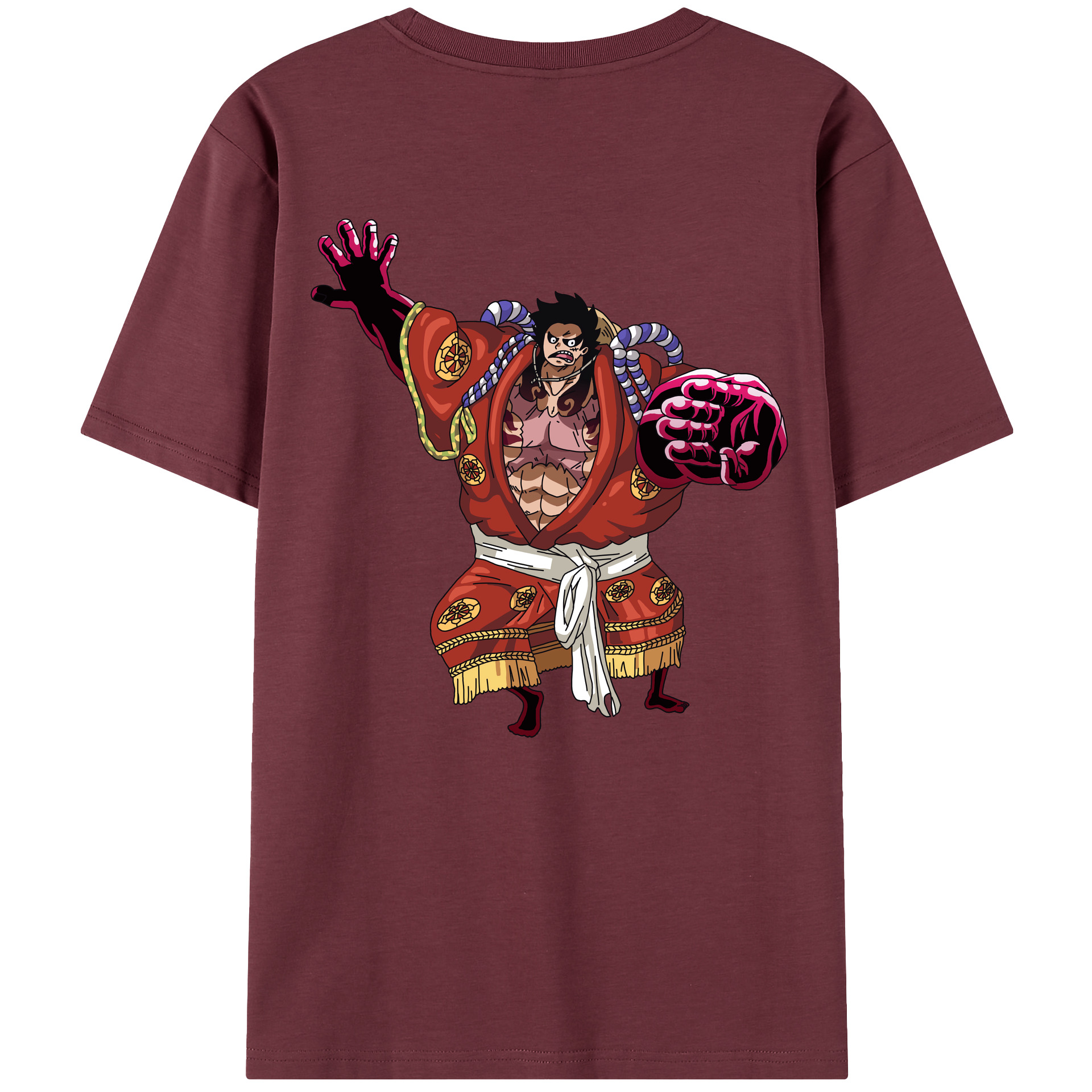 ワンピース モンキー・D・ルフィ ONE PIECE Monkey D. Luffy 綿100％半袖Tシャツ（背面プリント）